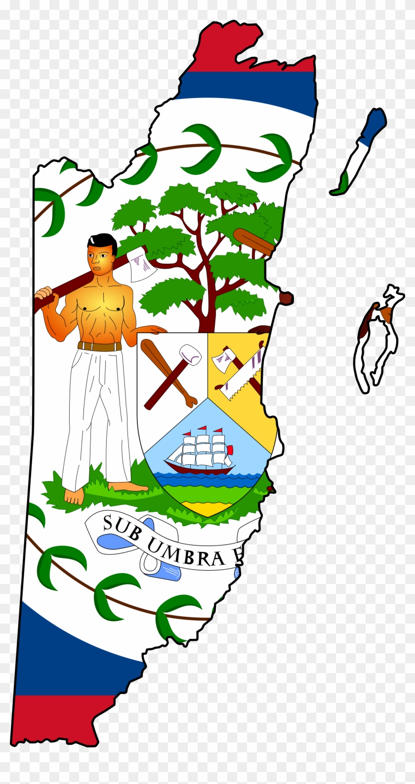 Belizean Pride Proud To Be One - Red Blue Flag With White Circle Clipart #2482216