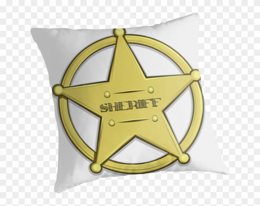Sheriff's Badge Pillow By Anmgoug On Redbubble , Png - Cushion Clipart