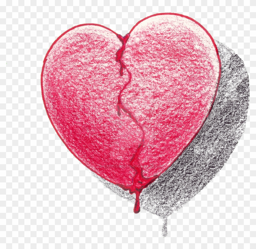 Razor Drawing Bleeding Love - Broken Bleeding Heart Drawing Clipart #2482671