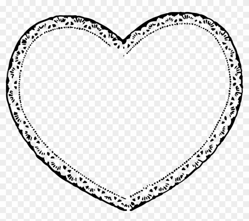 Heart Frame Black And White Clipart #2482772