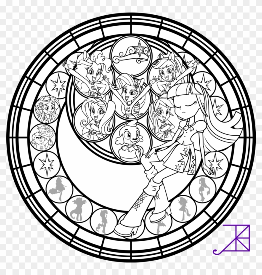 Simple Stained Glass Window Coloring Pages With Christmas - Coloring Page My Little Pony Equestria Girls Sunset Clipart