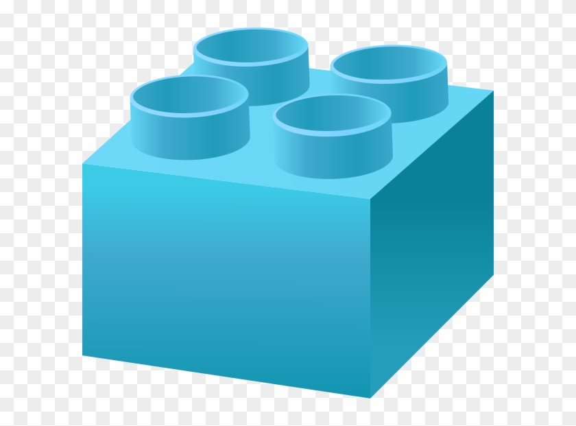 Light Blue Brick - Blue Lego Brick Vector Clipart