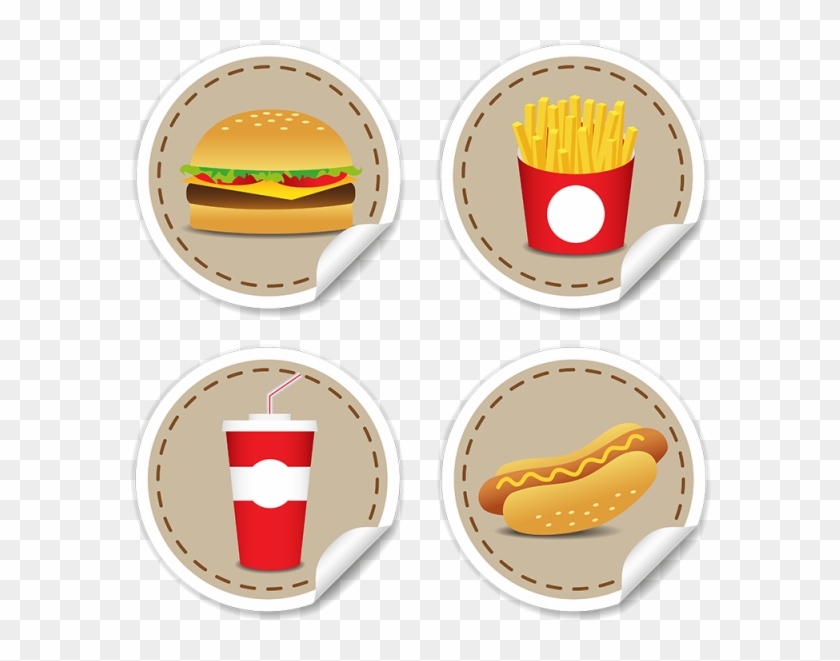 Fesat Food Icons Set, Isolated Vector Illustration - French Fries Clipart