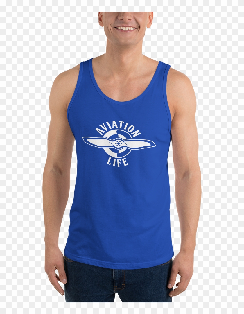 Logo W No Sides Mockup Front Mens True Royal - Unisex Tank Top Clipart