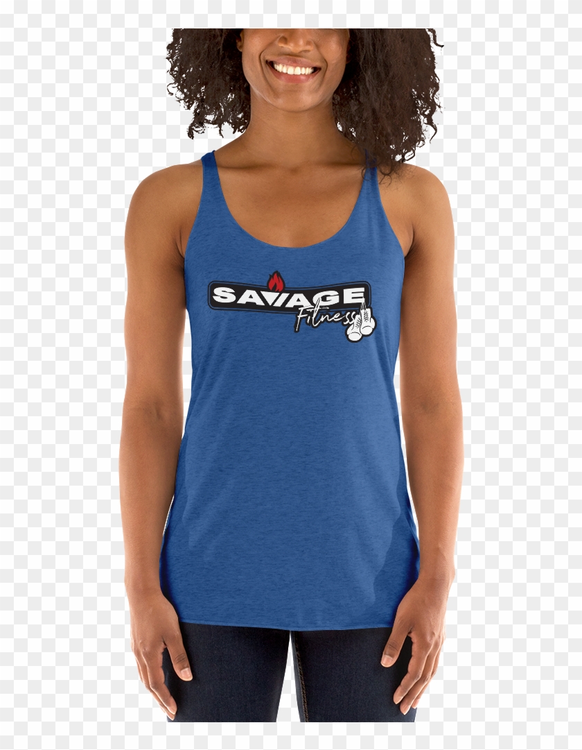 Savage Fit Box Horz Logo Mockup Front Womens Vintage - Racerback Clipart