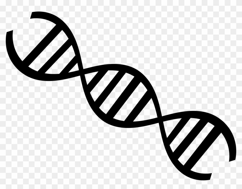 Dna Science Biology Research 718905 - Dna Strand Black And White Clipart