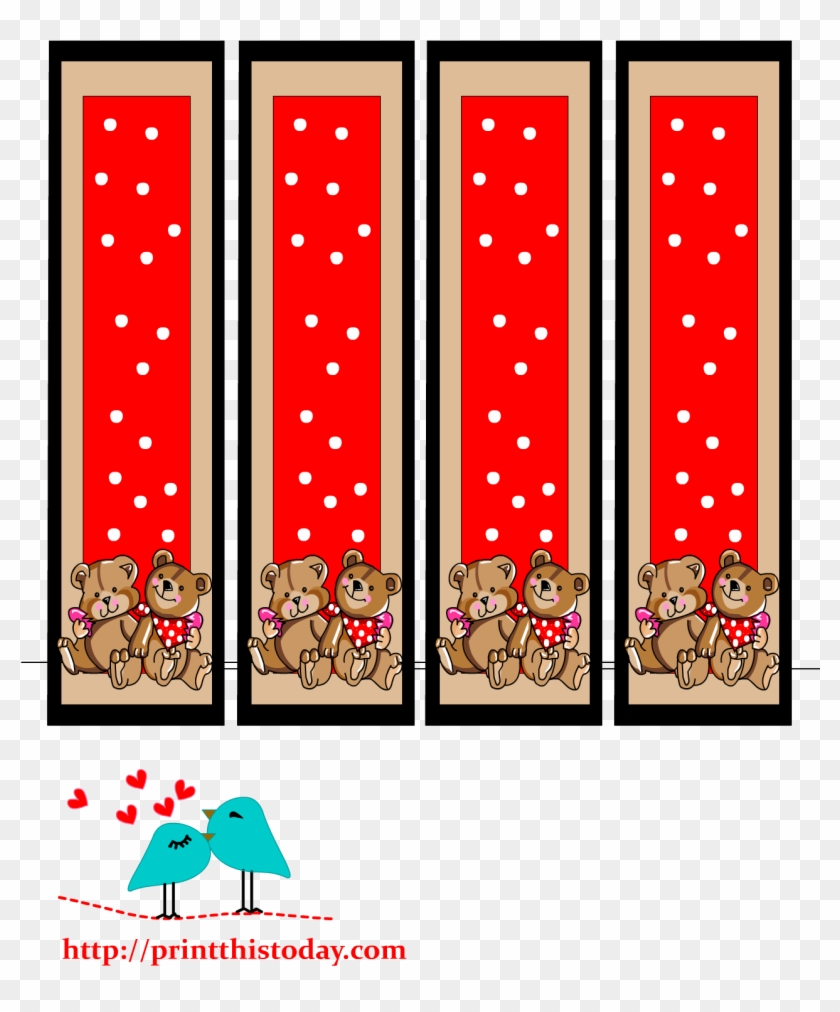 Bookmarks Featuring Teddy Bear And Hearts This Is The - Bookmark Of Teddy Bear Clipart