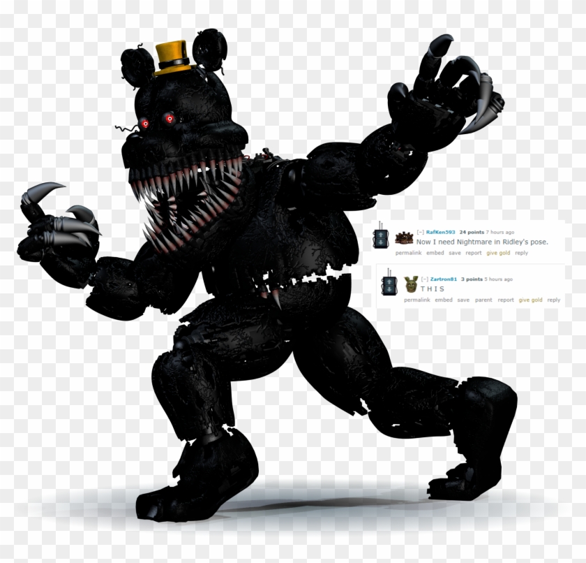 Renderso Some People Wanted Nightmare In Ridley's Pose - Nightmare Freddy T Pose Clipart