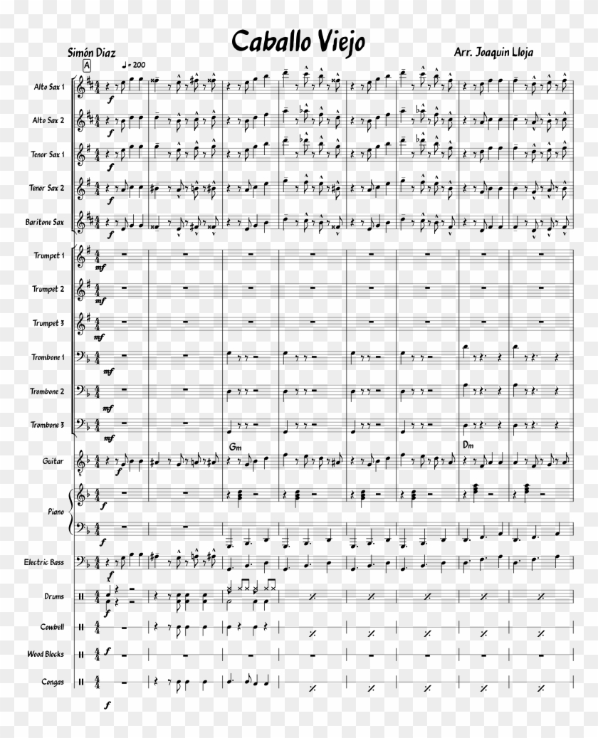 Caballo Viejo For Big Band - Hey Jude Drums Clipart #2488485