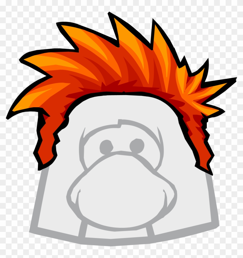 Red Hair Clipart Club Penguin - Club Penguin Hair - Png Download #2488490