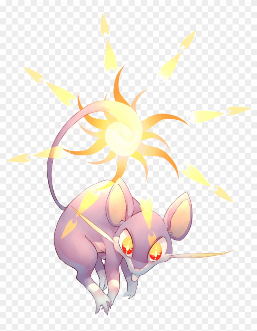 #019 Rattata Used Sunny Day And Thunder Wave - Rattata Clipart