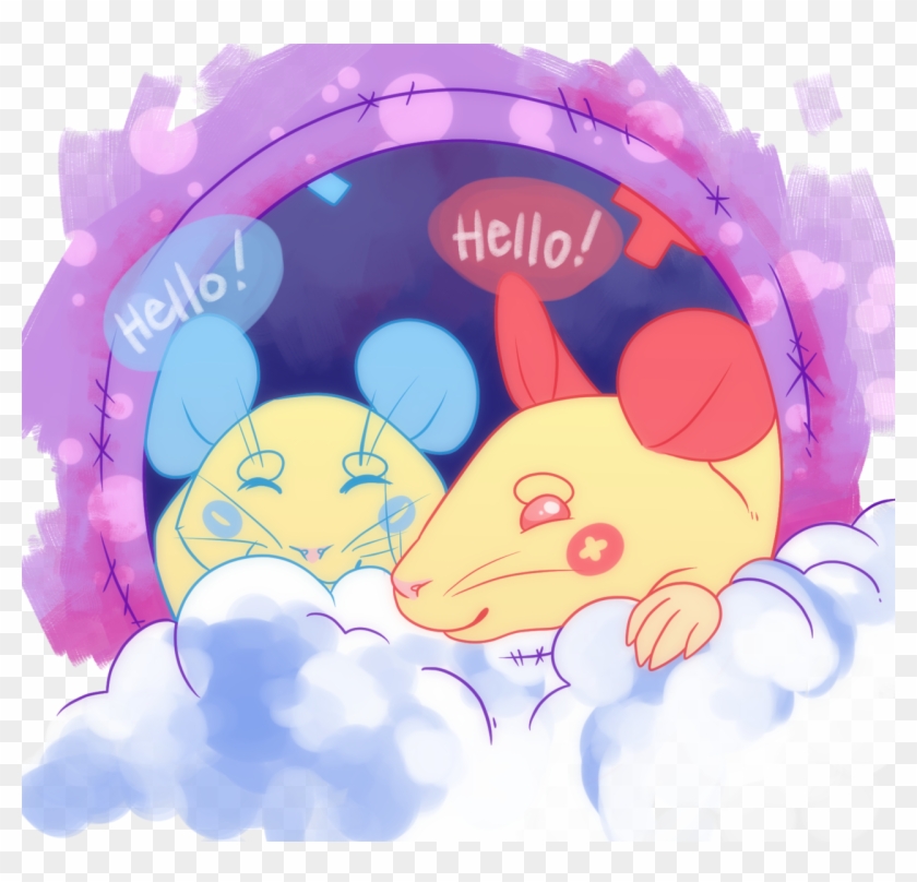 ““two Small Mice Peek Out Of A Rather Comfortable Looking - Cartoon Clipart