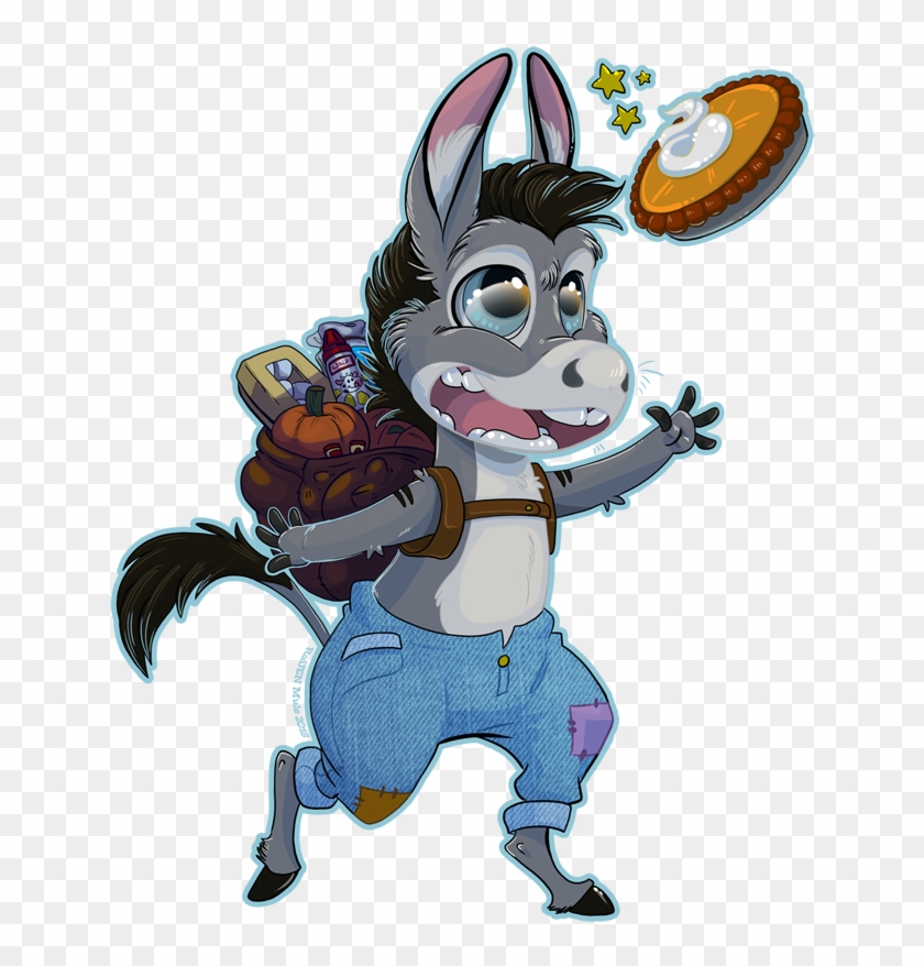 Donkey Loves Pumpkin Pie - Cartoon Clipart