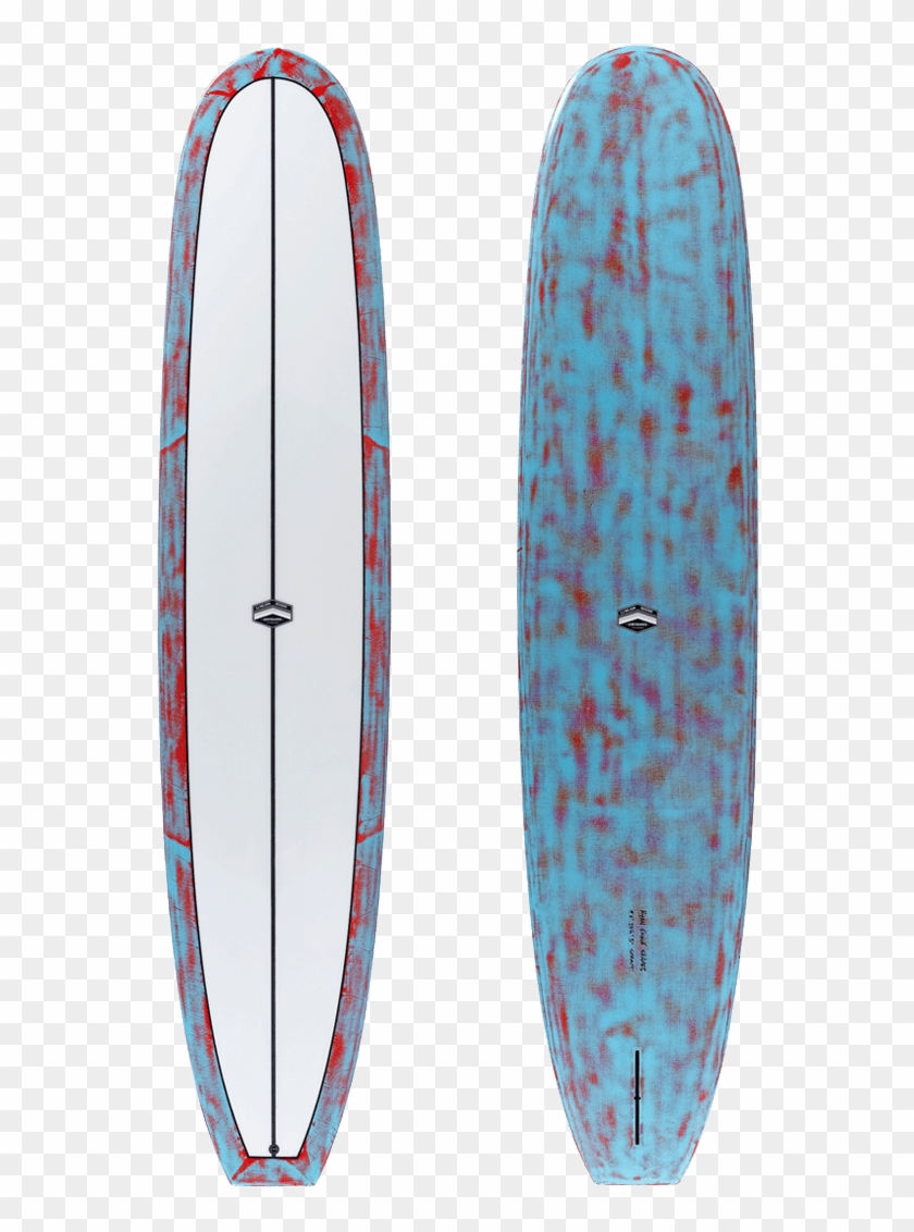 White Deck With Brushed Red/ Blue Bottom - Surfboard Clipart