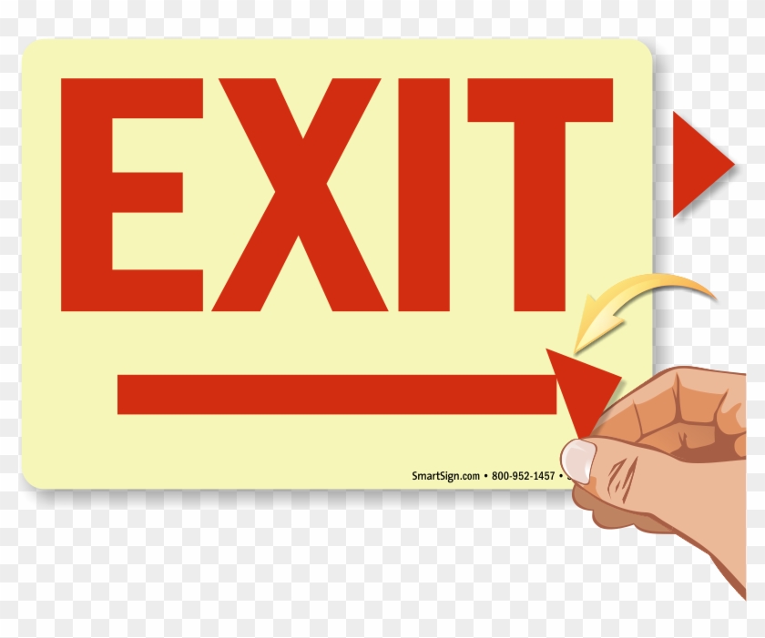 Directional Exit Signs With Arrows - Emergency Exit Directional Signs Clipart #2491024