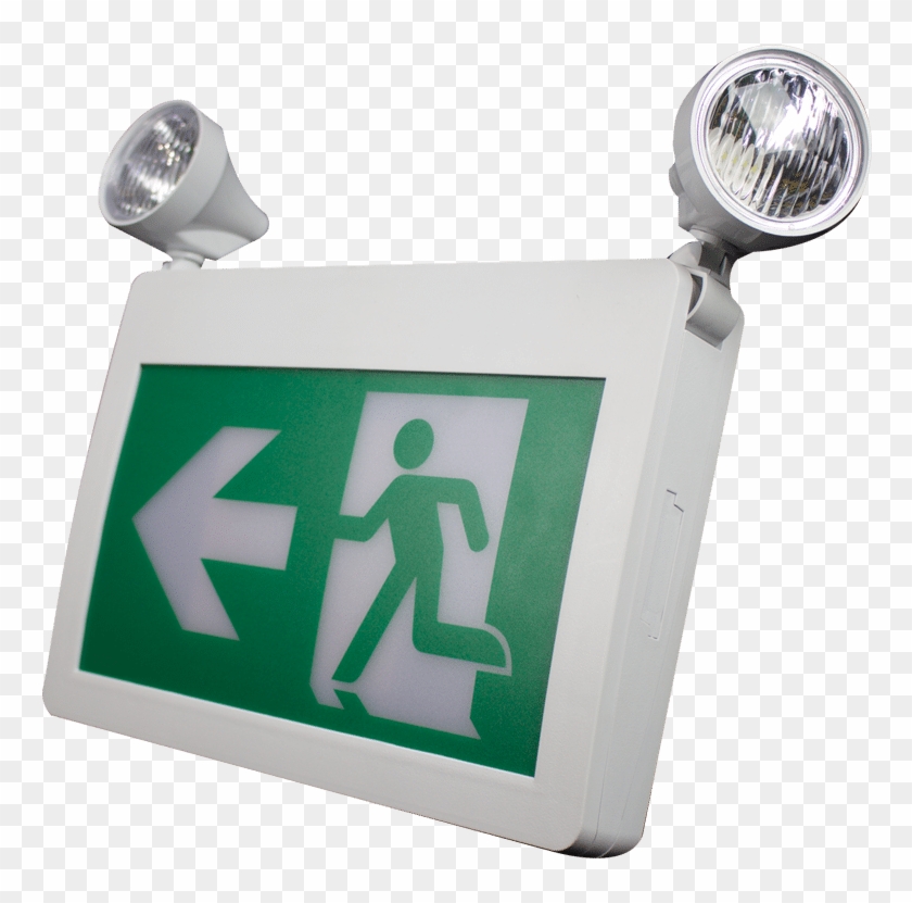 Premise Led Self Powered Combination Running Man Exit - Traffic Sign Clipart