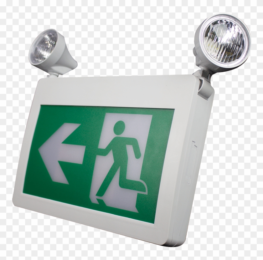 Premise Led Self Powered Combination Running Man Exit - Traffic Sign Clipart #2491055