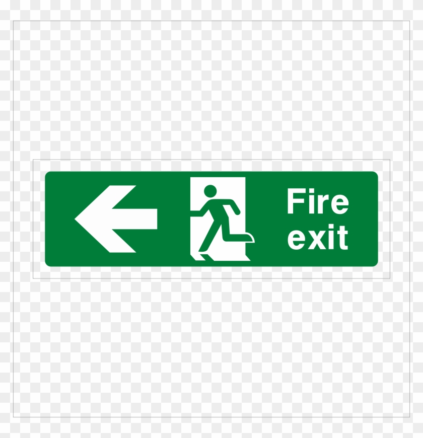 G002 Fire Exit Sign Arrow Left - Fire Escape Route Signs Clipart #2491181
