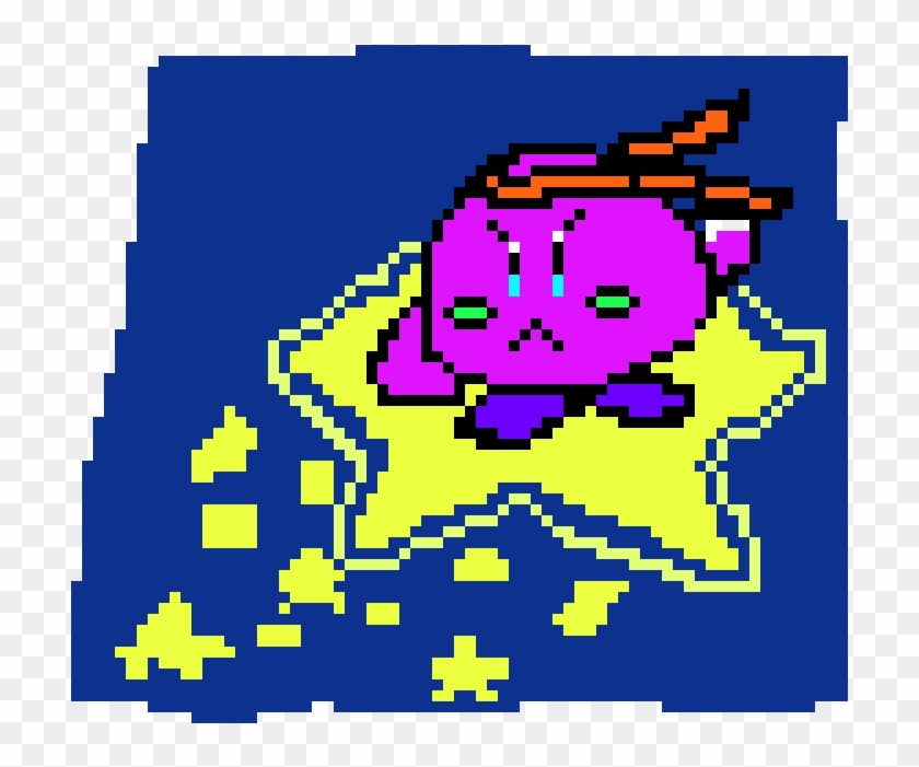 A Kirby Recolor With A Bandana Riding A Frikin Star Clipart #2491970