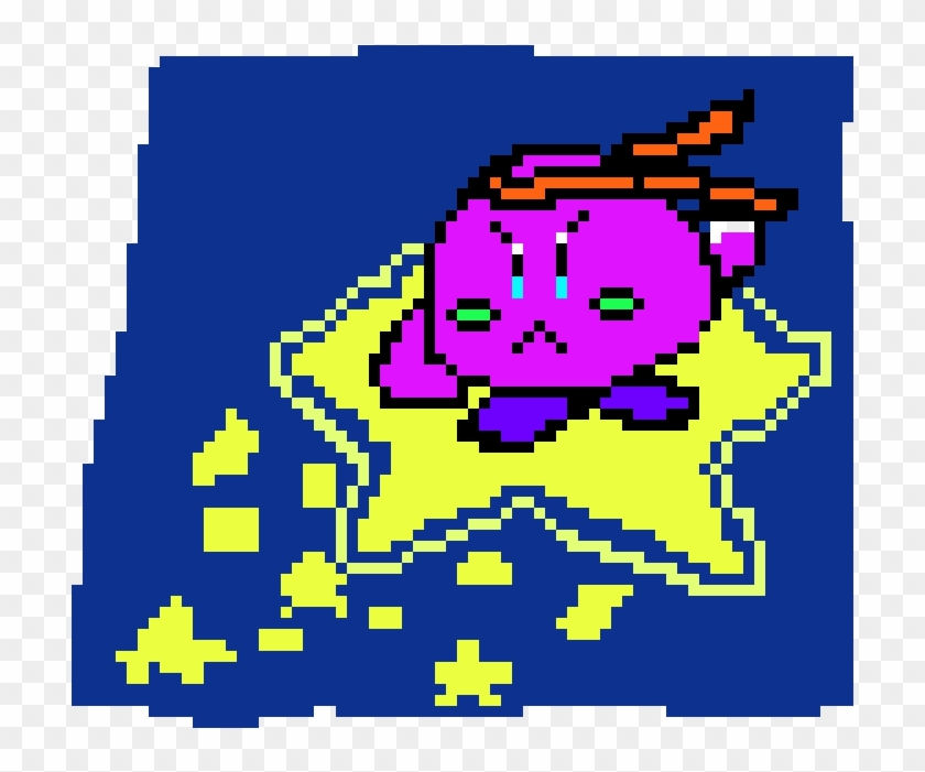 A Kirby Recolor With A Bandana Riding A Frikin Star Clipart