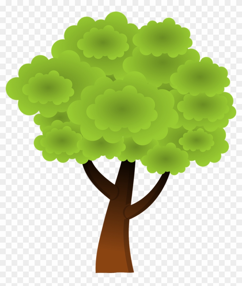 Forest, Floral Forest Green Nature Tree Trunk Vege - Nice Tree Clipart - Png Download #2492326