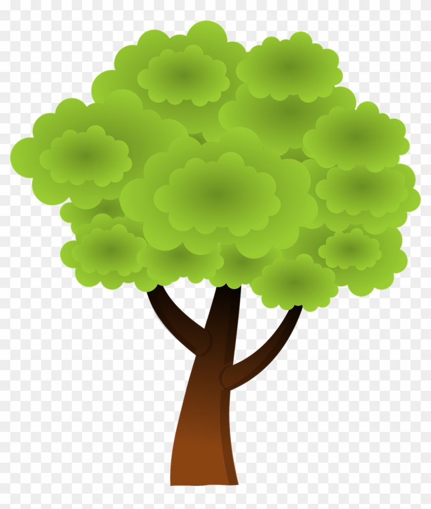 Forest, Floral Forest Green Nature Tree Trunk Vege - Nice Tree Clipart - Png Download