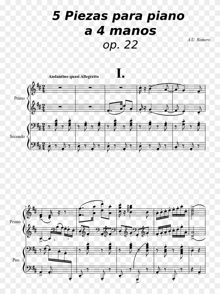 5 Piezas Para Piano A 4 Manos Op - Piano A 4 Manos Clipart #2495028