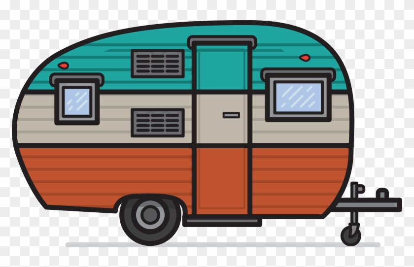 Retro Camper Clipart - Camper Clip Art - Png Download