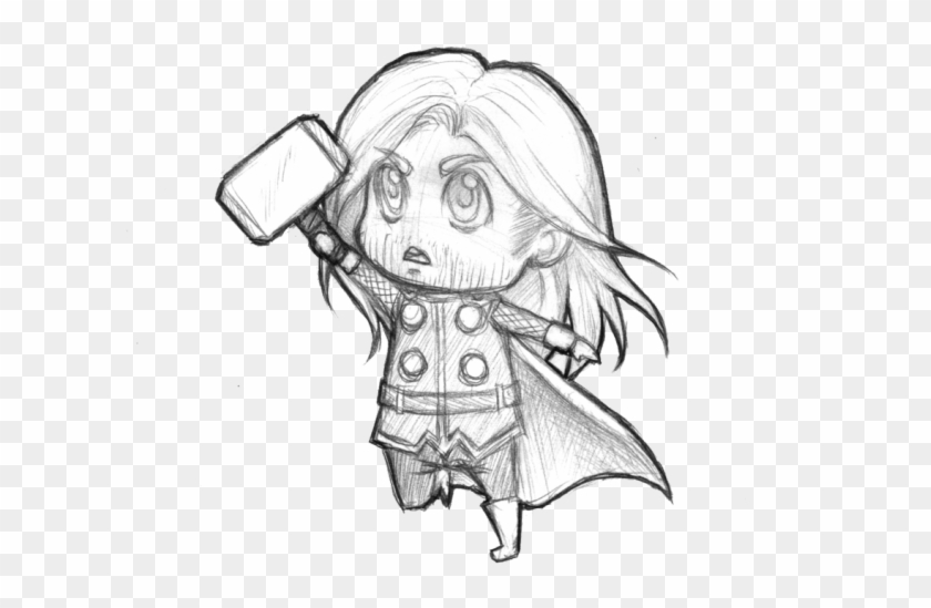 Thor Coloring Pages Chibi Clipart