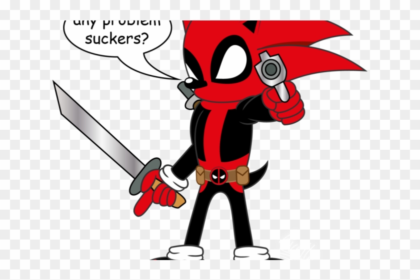 Deadpool Clipart Comic Book Character - Deadpool Sonic - Png Download #2495272