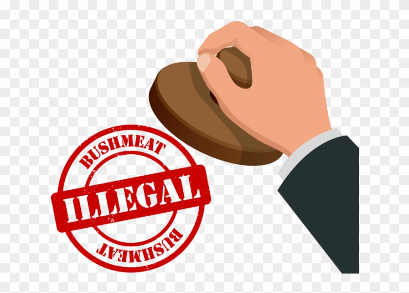 Hand Stamping, With Stamp That Reads 'bushmeat Illegal' - Disoma Clipart