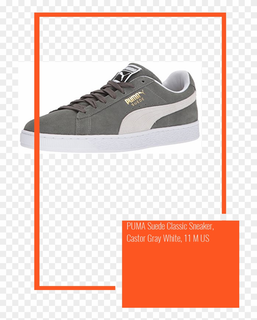 Puma Suede Classic Sneaker, Castor Gray White, 11 M - Castor Gray Puma White Clipart