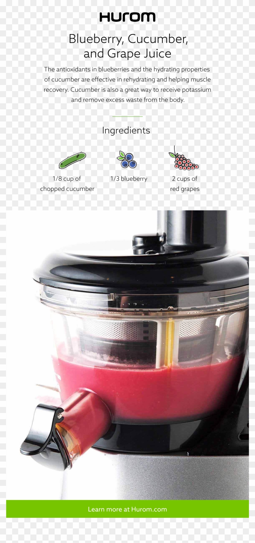 Blueberry, Cucumber, And Grape Juice - Food Processor Clipart
