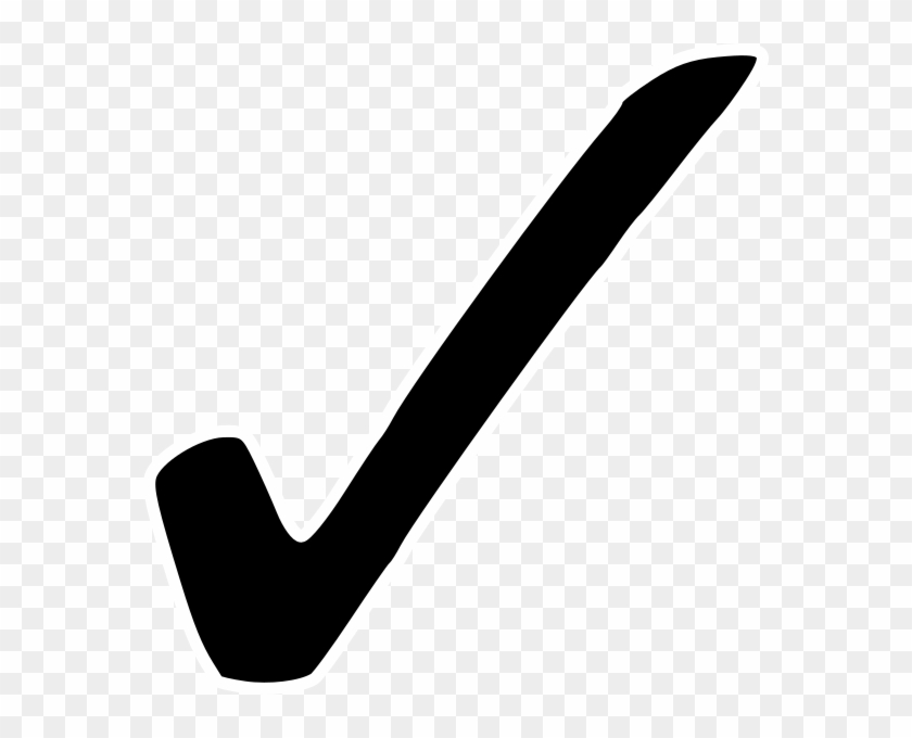 Tick Black Outline White Clip Art - Black Check Mark Png Transparent Png