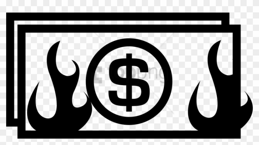 Free Png Money Magnifying Glass Icon Png Image With - Burning Money Black And White Clipart #2499652