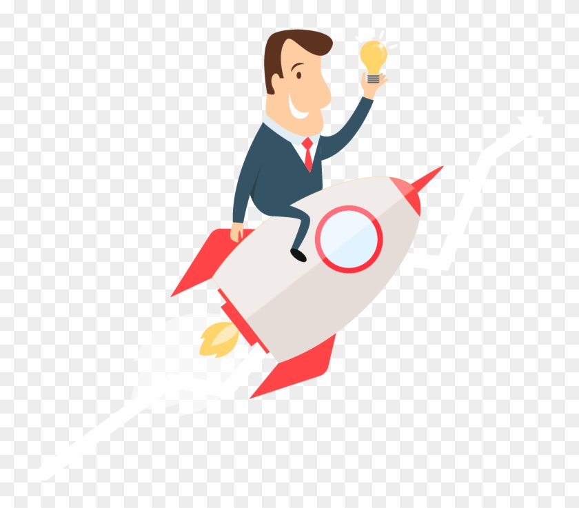 Our Goals Is Not Only To Deliver A Good Website But - Man On Rocket Cartoon Clipart #250202