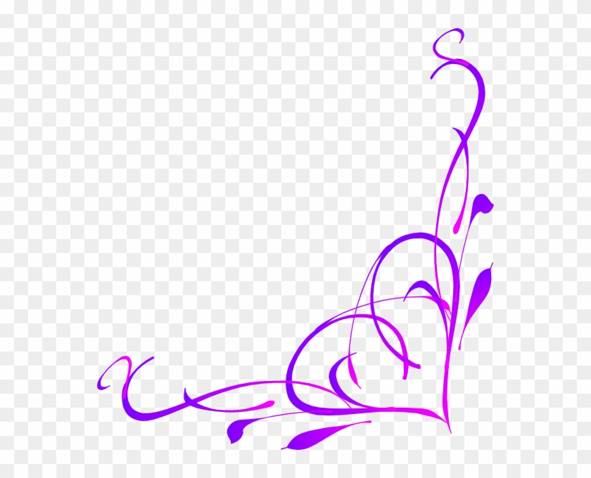 Heart Corner Border Designs - Transparent Corner Swirl Designs Clipart