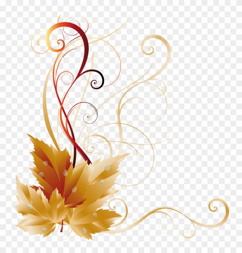 Page 13 Corner Designs, Fall Leaves, Borders And Frames, - Side Border Design Png Clipart #250982