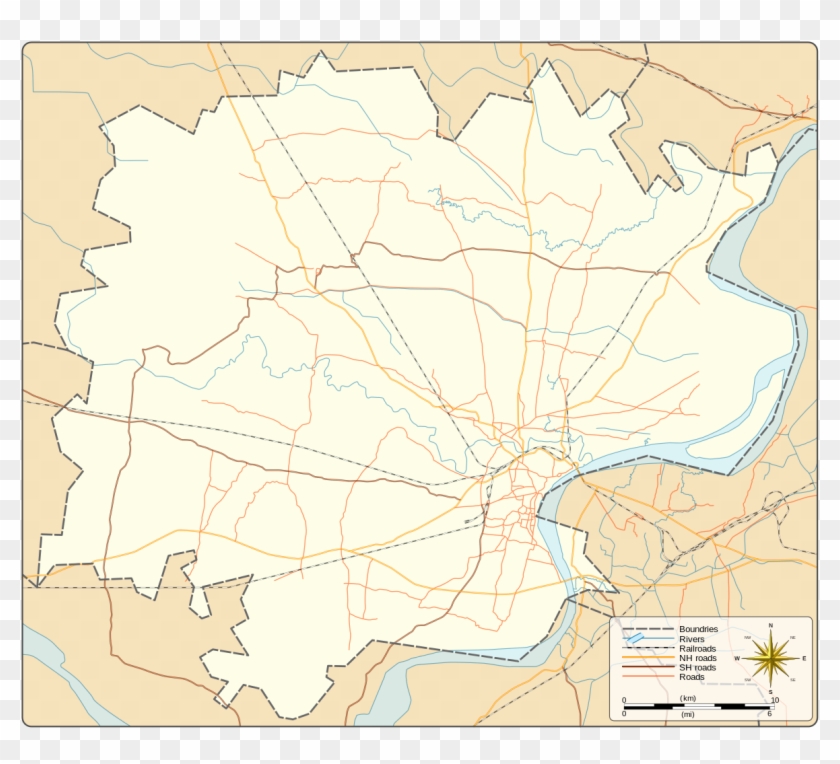 Varanasi District Location Map - Blank Map Of Varanasi Clipart #251349