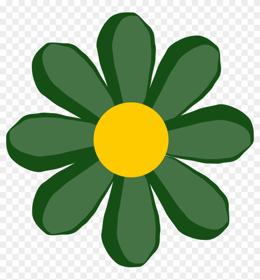Big Flower Clipart At Getdrawings - Green Flower Clipart - Png Download