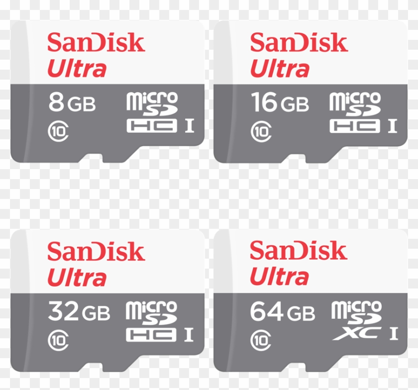 Sandisk Ultra Series Gb Micro Sd Card Front - Memory Card Clipart #252297