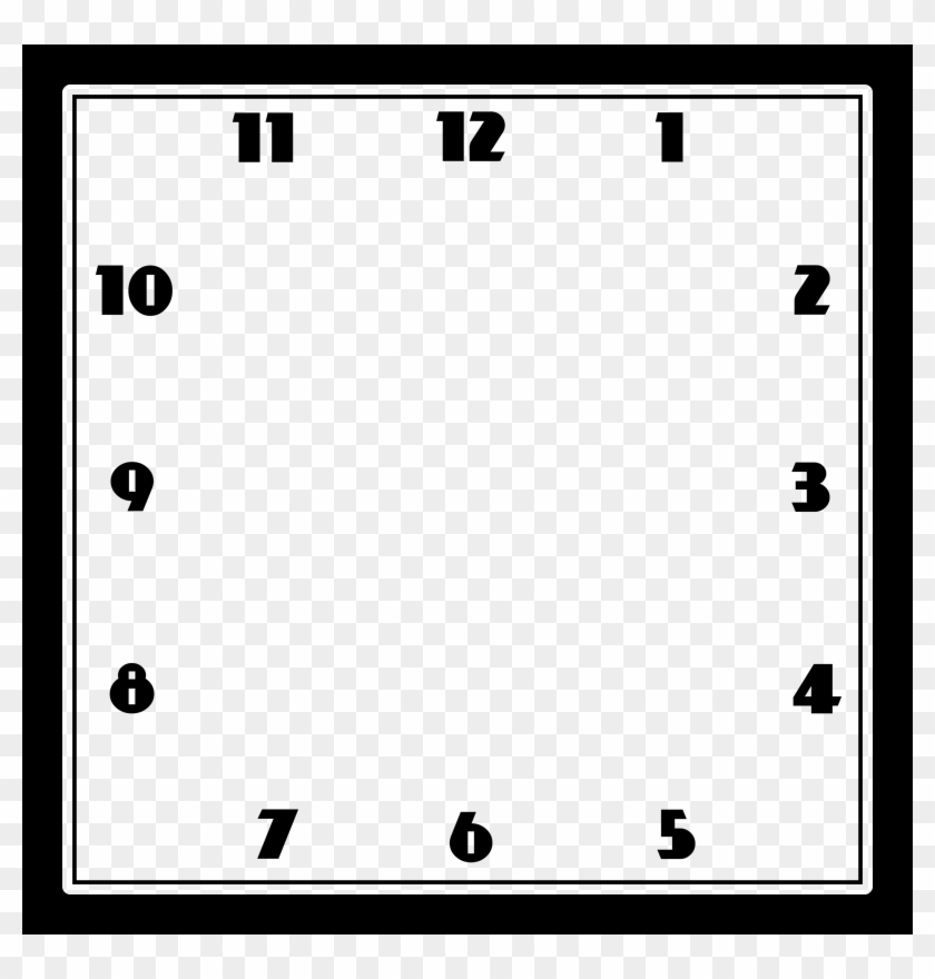 Clocks Clipart Rectangle - Square Clock Without Hands - Png Download #252413