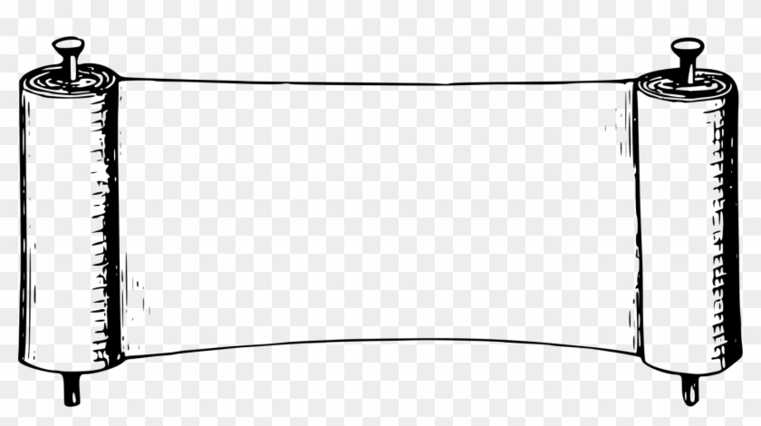 Paper Scroll Computer Icons Symbol Papyrus - Paper Scroll Design Black And White Clipart