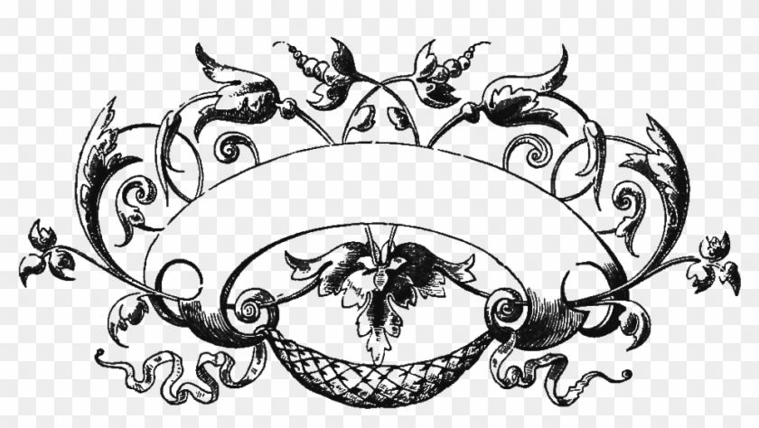 Victorian Clipart Scroll - Vintage Banner Clip Art Png Transparent Png