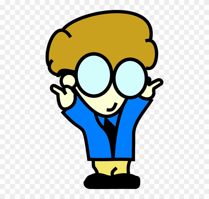 Boy, Glasses, Cartoon, Nerdy, Little, Male, Cute, Kid - Nerd Clip Art - Png Download