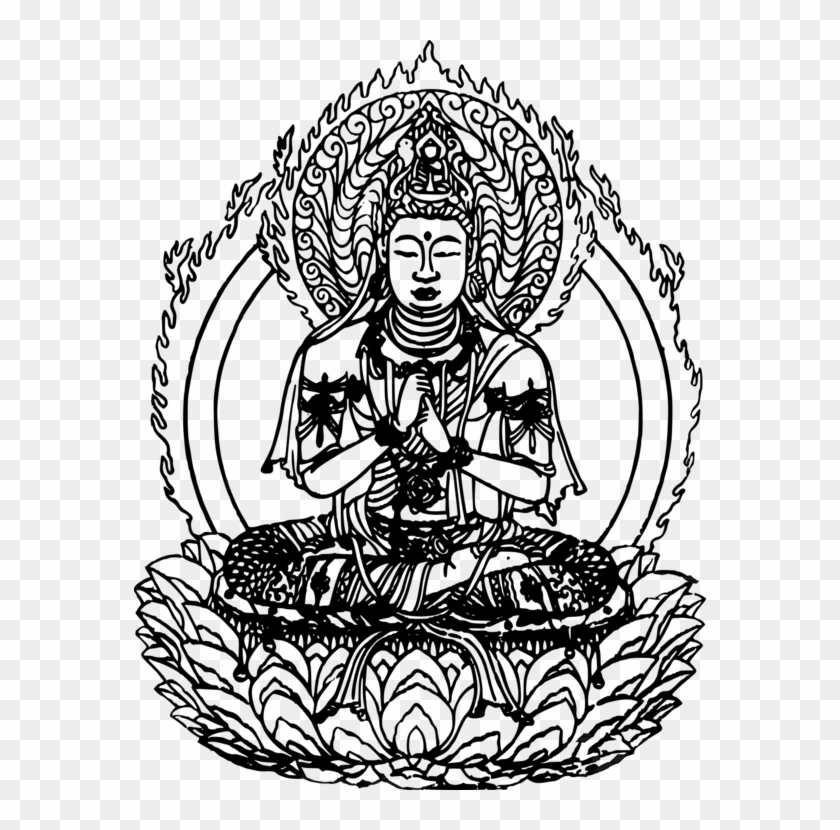 Gautama Buddha Buddhism Japan Religion Drawing - Drawing Of Buddha On Lotus Clipart #252844