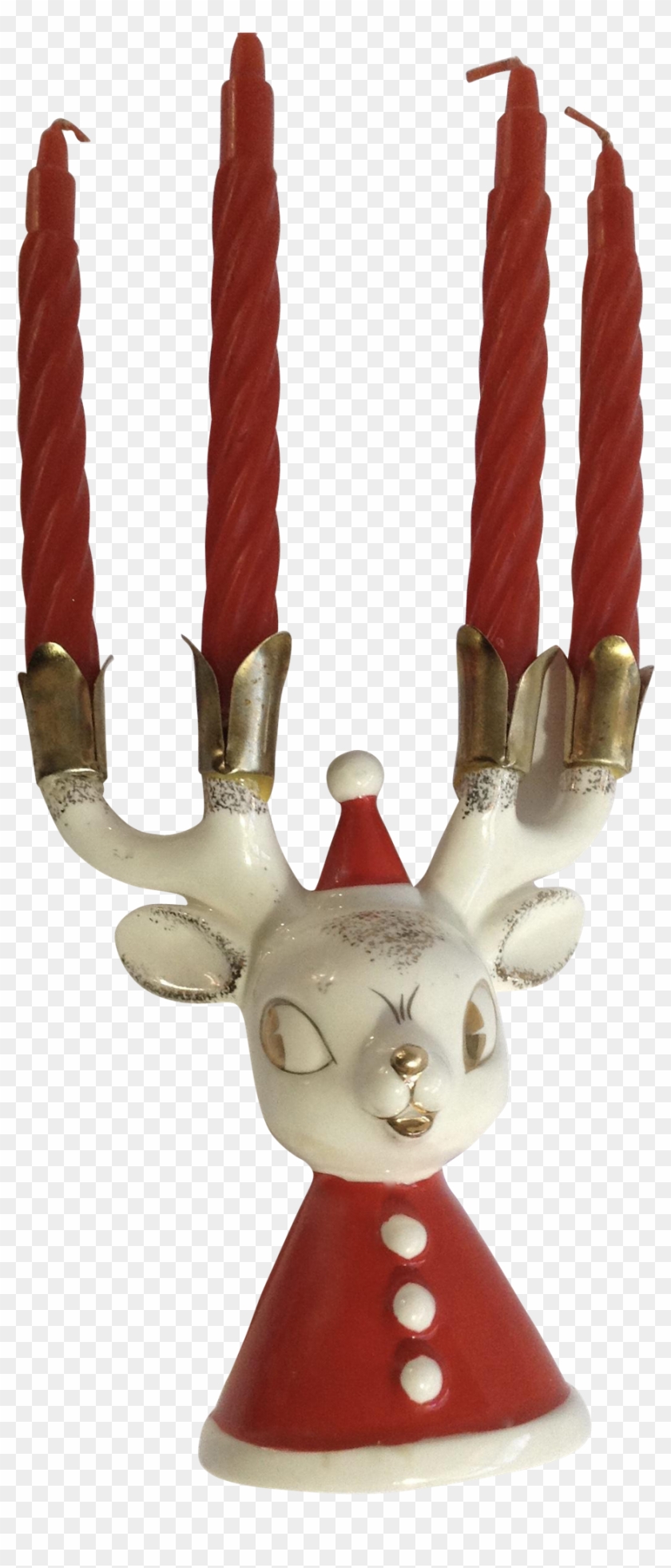 Vintage Holt Howard Christmas Reindeer Antler Candle - Reindeer Clipart #252964