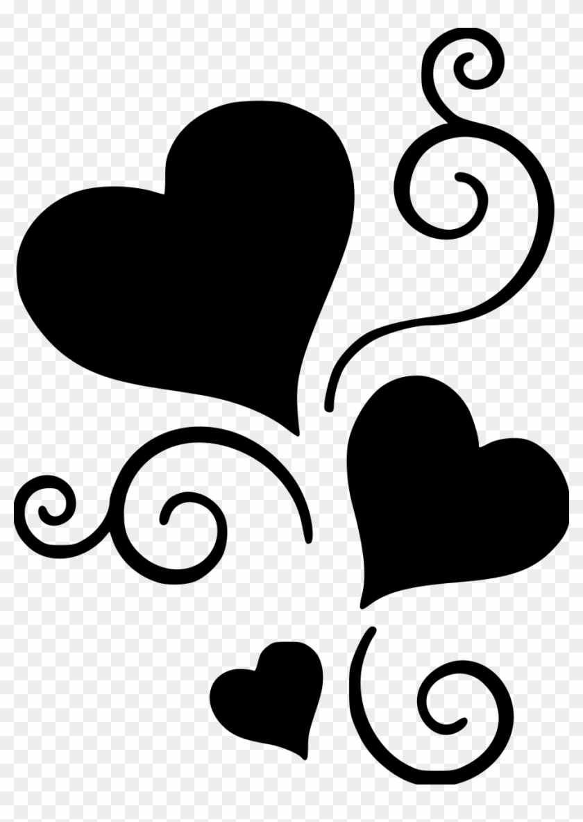 Heart Scroll Clip Art - Heart Stencil Designs - Png Download #253051
