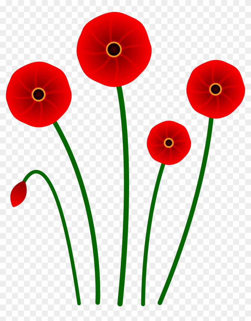 Red Flower Border Clip Art Free Clipart Images - Red Poppies Clip Art - Png Download