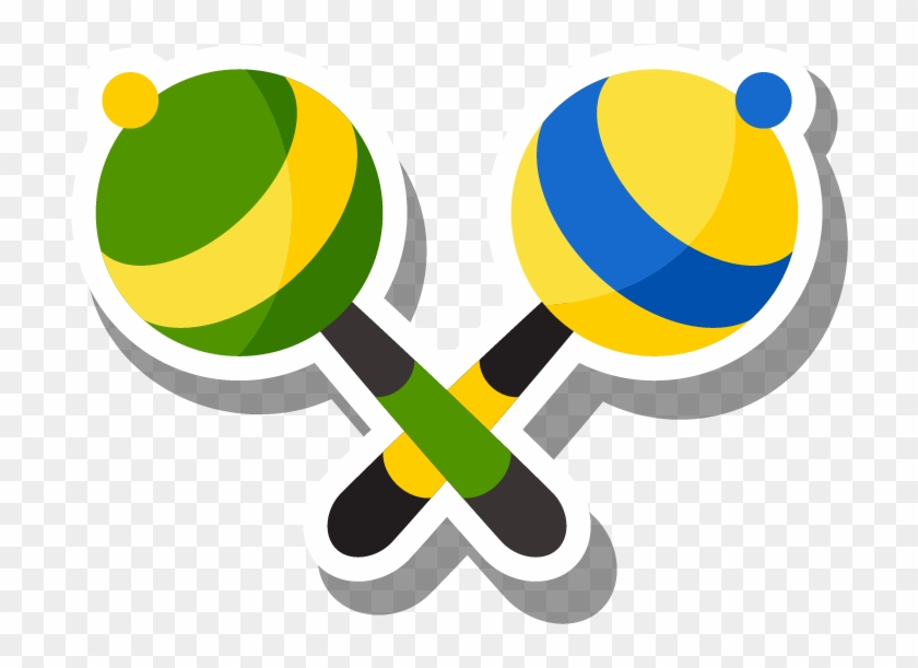 Png Black And White Instrument Maraca Clip Art Sand - Clip Art Transparent Png